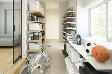 収納スペースを増やして配置を工夫